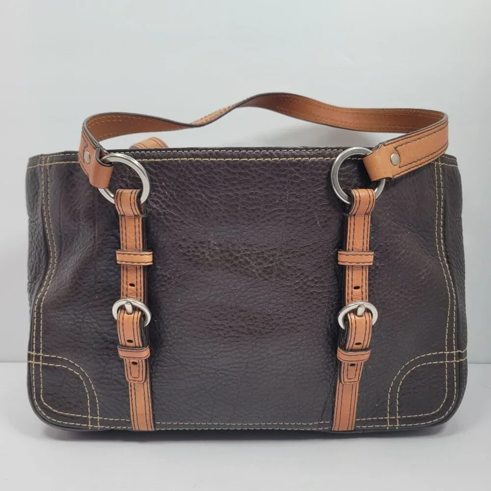 Coach Chelsea Women's Brown Pebbled Leather 2 Handles Tote Bag - Picture 2 of 11